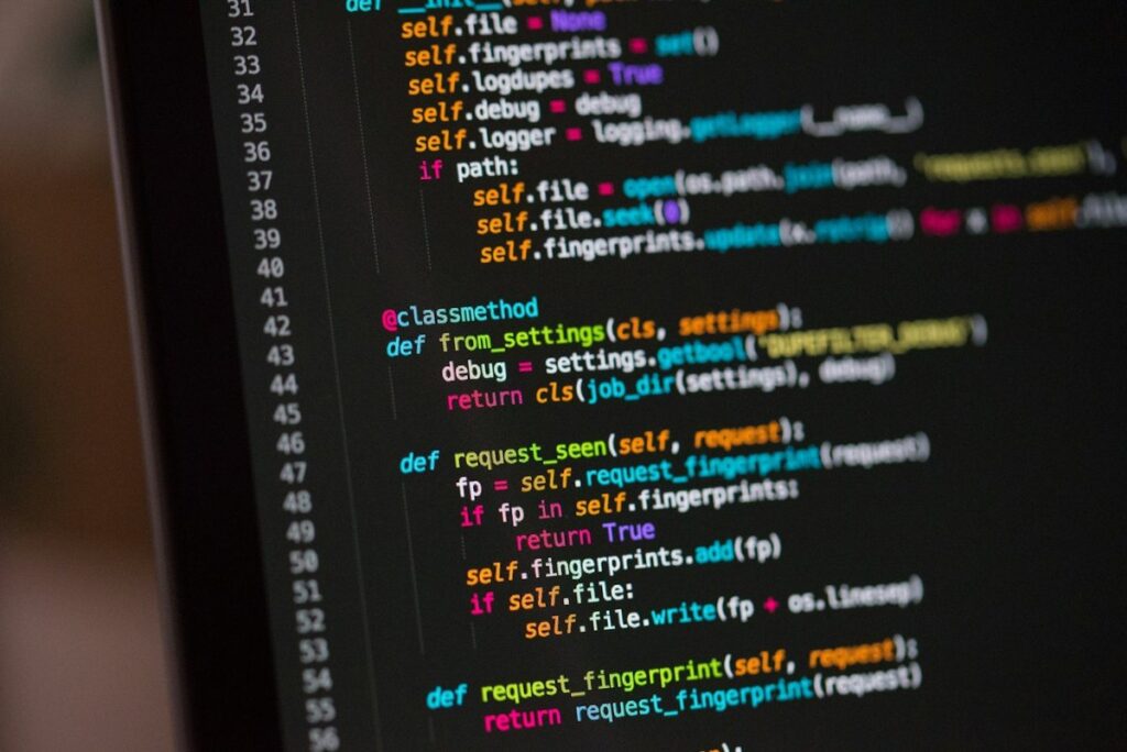 Close-up of neatly indented, syntax-highlighted Python code on a monitor