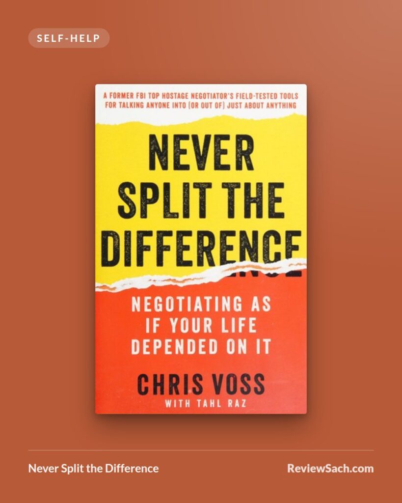 Never Split the Difference by Chris Voss with Tahl Raz (book cover)